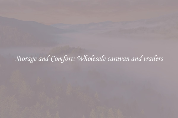 Storage and Comfort: Wholesale caravan and trailers