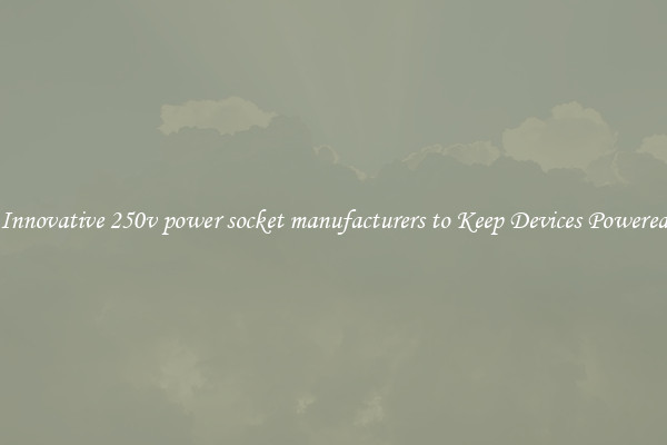 Innovative 250v power socket manufacturers to Keep Devices Powered