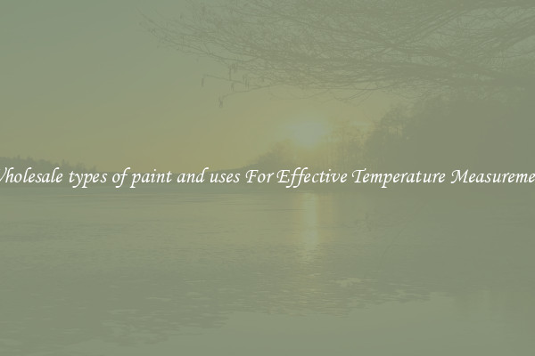 Wholesale types of paint and uses For Effective Temperature Measurement