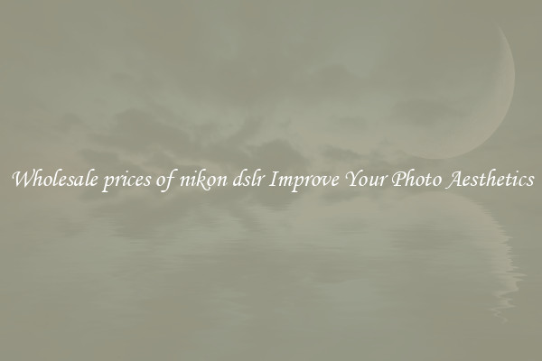 Wholesale prices of nikon dslr Improve Your Photo Aesthetics