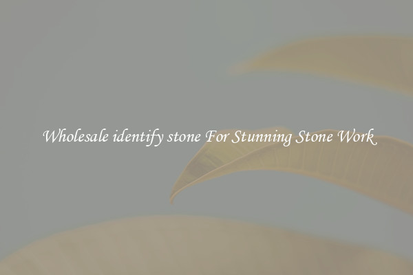 Wholesale identify stone For Stunning Stone Work