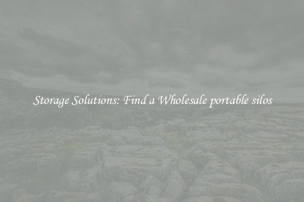 Storage Solutions: Find a Wholesale portable silos