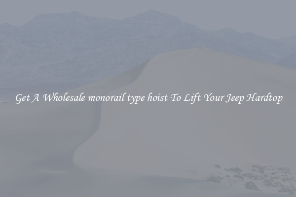 Get A Wholesale monorail type hoist To Lift Your Jeep Hardtop