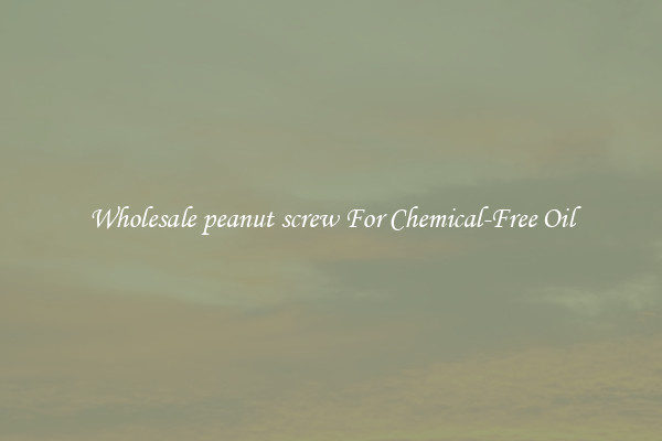 Wholesale peanut screw For Chemical-Free Oil